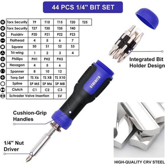 Precision Screwdriver Set 191Piece Multi-Bit Screwdriver 1/4Inch Nut Driver Home - Picture 5 of 6